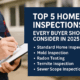 Top 5 home inspections for buyers in 2025 with icons of a house, checklist, and inspection tools.